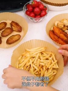 100pc Air Fryer Paper 20cm Air Fryer Parchment Paper Liner Disposable Baking Papers Non-Stick Steamer Round Liners