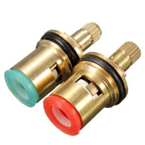 2Pcs Standard 1/2 Ceramic Faucet Cartridge Water Mixer Tap Inner Faucet Disc Valve Quarter Turn Cartridges Handle Switch Repair