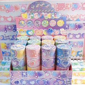[mycupatea] Double-sided combination lace tape Gummy bear series creative landscaping border wavy lace base material sticker 双边组合花边胶带 小熊软糖系列创意造景边框波浪形花边打底素材