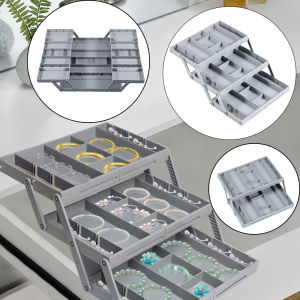2/3 Tier Foldable Drawer Organizer Multi Level Storage Tray Adjustable Divider Versatile Expandable Drawer Jewelry Organizer