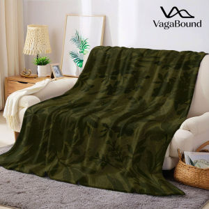 olive green floral vintage Flannel Blanket Warm Soft Halloween Christmas Decorative Couch Warm Cozy All-Season Gift