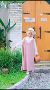 Set overall anak perempuan bahan knit premium / overall anak ozza manasikana
