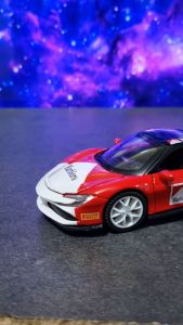 Diecast Miniatur Mainan Mobil Sedan Sport Balap Ferrari SF90 Besi Metal 1/32