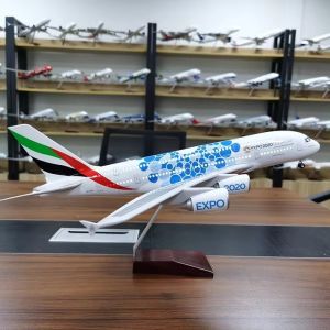 A380 Emirates Airplane Model 47cm 380 Expo 2020 Dubai Airlines With Lights Landing Gear Collected Gift By Aviation