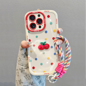 Colorful Polka Dot 3D Cherry Huawei Nova12Pro Phone Case Protective Silicone Cover for Nova13 10 9 8 12 Ultra Vitality Version Nova7 6