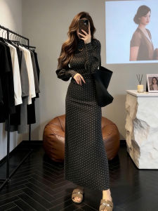 Ge·an·fei | Elegant High Quality Fitted Polka Dot Black Dress