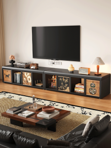 FWTDF | Vintage Metal TV Stand Bookshelf Storage Cabinet