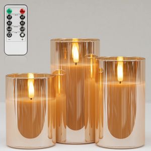 Battery Operated LED Flameless Candles with Remote and Timer Real Wax Candles Flickering Light for Wedding Home Party Decor