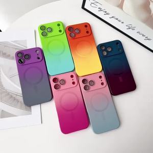 For Magsafe Gradient Silicone Multicolour Shockproof Case For iPhone 17 16 15 14 13 12 11 Pro Max Plus Wireless Charging Cover