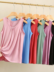 Loose Sleeveless round Neck Vest Large Size Comfortable Fit Tank Top Thickened Summer Street Style Long Length Solid Color