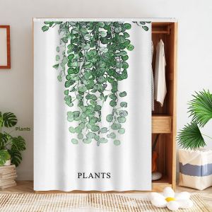 Nordic Green Plant Wardrobe Door Curtain Privacy Partition Dustproof Curtain Shoe Rack Concealment Curtain Bedroom Decor