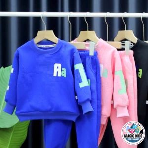 Kids High Quality Two Piece Set Sweater Jacket & Jogger Pants Clothing Set for Kids Boys and Girls 2-10 Years Old