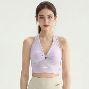 LongHero Sports Bra for WoMan Halter Neck Medium Support Yoga Gym Workout Bra Seamless