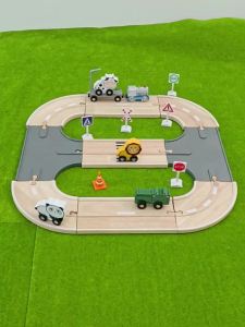 LEKU | Compatible Brio Wooden Track Car Set