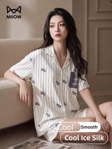 MiiOW | Summer Ice Silk Cool Sense Short Sleeved and Shorts Set