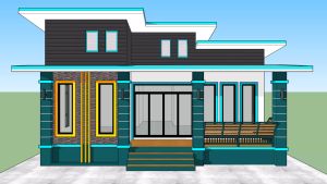 บ้านสำเร็จทรงโมเดิร์น 3นอน 2น้ำ พื้นที่114 ตารางเมต 29 ลึก 12.50 เมตร งบก่อสร้าง 1.1-1.5ล้านบาท