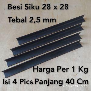 Besi Diku 28 x 28 Harga Per 1 Kg Panjang 40 cm Tebal 25 mm Isi 4 Pucs