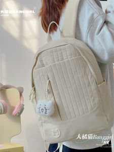 กระเป๋าเป้สะพายหลังนักเรียนมัธยมปลายสไตล์ญี่ปุ่นสีพื้น สไตล์วิทยาลัย กระเป๋าเป้สะพายหลังแบบลำลองสำหรับเด็กชายและเด็กหญิง