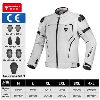 MOTOWOLF | Áo Bảo Hộ Đi Xe Hơi Thoáng Khí Có Chứng Nhận CE