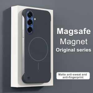 Magnetic Frameless Phone Case For Samsung Galaxy S26 S25 Edge S24 FE S23 S22 Plus Note 20 Ultra For Magsafe Hard PC Back Cover