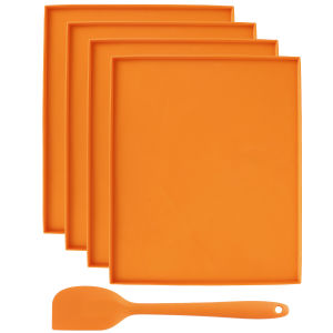 4 Tấm Silicon Khử Nước Khay Chống Dính Có Viền Dùng Cho Trái Cây Thịt Rau Củ Thảo Mộc - Tấm Nướng Thân Thiện Với Môi Trường