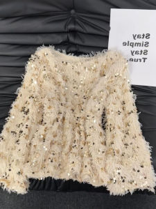 QINGNAER | Luxe Glam Sequin Knit Sweater