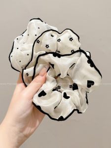 Dây Buộc Tóc Tròn Màu Trắng Có Họa Tiết Chấm Bi Đàn Hồi Cao Dành Cho Nữ Dây Buộc Tóc Không Gây Hư Tổn Cho Tóc Dây Buộc Tóc Cho Mái Tóc Ngắn