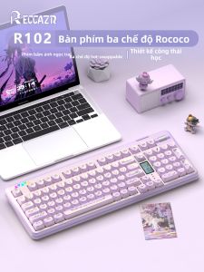 Bàn Phím Cơ Tùy Chỉnh với Màu Tím Ngọc Trai Rococo và Nút Bấm Hình Tim