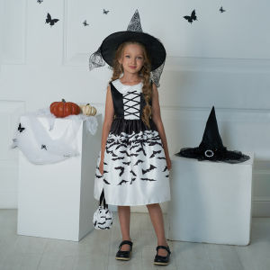 MQATZ Halloween Costume For Kids Girl Witch Cosplay Tutu Princess Ghost Dress Fancy Carnival Party Vampire Dress Up Children Costumes AWS021