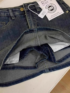 Váy Ngắn Denim Chữ a Cạp Cao Cho Nữ Mùa Hè Mới Cỡ Lớn Váy Ngắn Che Mông Thon Gọn Váy Ngắn Cotton Pha Trộn