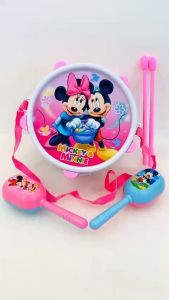 [ĐẸP] Đồ chơi trẻ em trống trường mickey kitty kèm lục lạc cho bé thích âm nhạc đồ chơi giáo dục âm thanh 733A