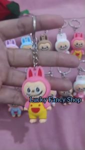 GANTUNGAN KUNCI KARET KARAKTER STAND LABUBU KARTUN RUBBER KEYCHAIN HADIAH SOUVENIR LUCU