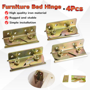Suomi 4pcs/set Bed Rail Brackets Bed Frame Fixing Connecting Furniture Hinge