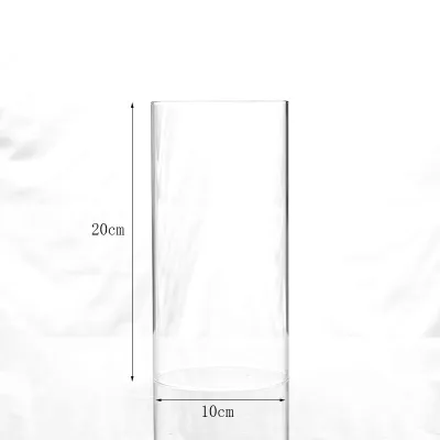 High Borosilicate Glass Heat Resistant Wedding Candle Holder Windproof Lampshade for Buddha Offering Butter Lamp Dual-sided through