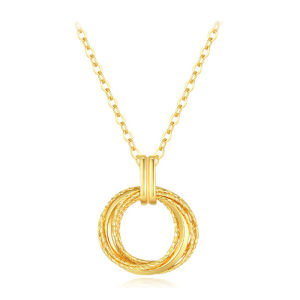 CTS 18K วงกลมสีทอง C สร้อยคอ Mobius คู่เครื่องประดับทองคำ CHOW TAI SENG สัปดาห์หน้าของ K0PC0291Y