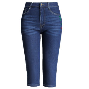 High Waist Thin Denim Shorts Womens plus Size Summer Shorts Moms Fat MM Mid-Year Horse Pants Straight Leg Cool Feeling