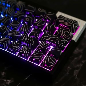 Topographic Keycaps 4.0 Version Shine Through 97/130 Key PBT Cherry Profile Side Print Backlit for MX Gamer Mechanical Keyboard