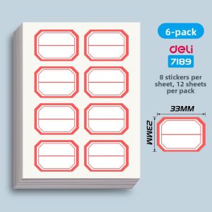 deli | Self-adhesive Waterproof Blank Label Paper for Handwriting Notes Name Tags Number Tags Price Stickers and Hand Account