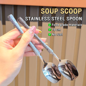 Onisa Stainless Steel Spoon Long Handle Tablespoon Good Look Soup Scoop Silver Creativity Tableware 1Pc