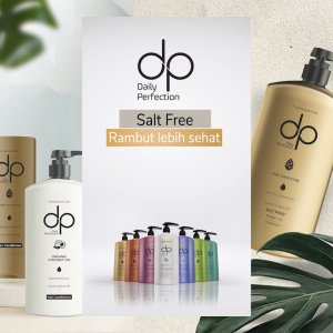 [BUNDLE] DP Daily Perfection Shampoo Moisturizing Care 250 ml + Hair Conditioner Moisturizing Care 350 ml - Salt Free Shampo Bebas Garam Sampo Keratin Biotin Sampoo Rambut Lebih Sehat Anti Rontok Ketombe Halal Hijab