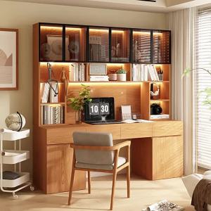 Oak Solid Wood Desk Shelf With Drawers Child Study