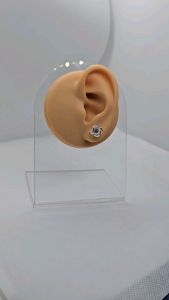 stud stone earrings silver flower 92.5 Italy silver jewelry (TUNAY NA SILVER)