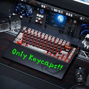 Sci-Fi-Themed Keycaps - Original Side-Engraved Design Cool 3D Backlight 146 Keys With Three-Sided Light Transmission