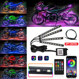 New Motorcycle Atmosphere Underglow Lights LED Light Kits  App Remote Control RGB Waterproof For Yamaha BMW Harley Suzuki