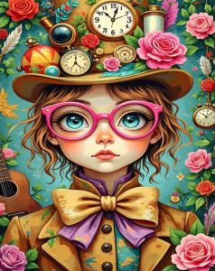 Kayou | Oil Painting By Numbers Steampunk Floral Lady Portrait Paint By Numbers on Canvas Landscape Frameless Home Decor