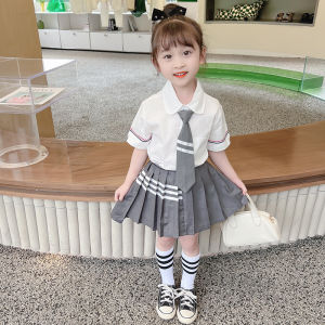 Đồng Phục Gia Đình Đồng Phục JK Cùng Kiểu Với Vương Tâm Lăng Trang Phục Mẹ Con Gái Và Con Gái Trang Phục Mùa Hè Áo Sơ Mi Tay Ngắn Phong Cách Học Đường Váy Xếp Ly Trang Phục Anh Em Gái Sành Điệu