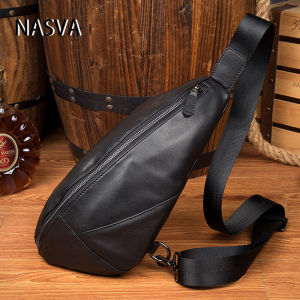 Genuine Cow Leather Chest Bags for Men Genuine Cowhide  Shoulder Crossbody Bag Multifunction Casual Man Waist Bag Shoulder Bag For Ipad 7.9 NASVA