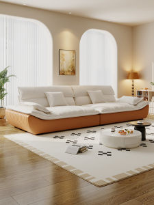 Government Subsidy French Cream Style Detachable Washable down Sofa Modern Simple Living Room Straight Row Sofa Deep Seating