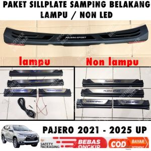 Paket Sillplate Samping Belakang All New Pajero 2021 2024 2025 Hitam Reflektor Lampu / Non Led