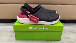 Giày sục crocs chuẩn xịn chống hôi chân nhựa tế bào êm mềm bền đi mưa lội nước đi biển literide màu đen đỏ